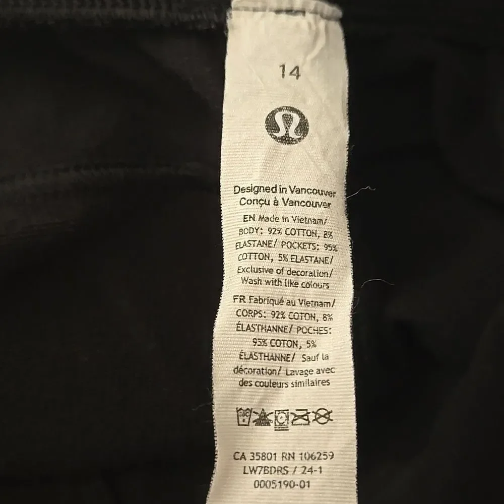 Lululemon Inner Glow Short 3" Terry Black Size 14 Womens Plus Pockets - Picture 8 of 16